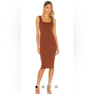 Lovers and Friends Fleur Midi Dress in Chocolate Brown